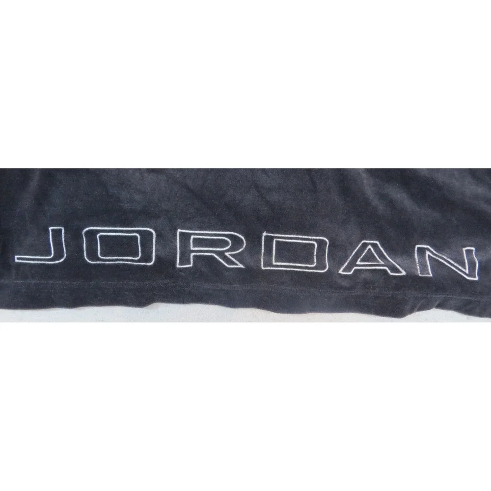 Jordan Velour Sleeveless Hoodie Vest Men XL Black Full Zip Embroidered VTG Y2K